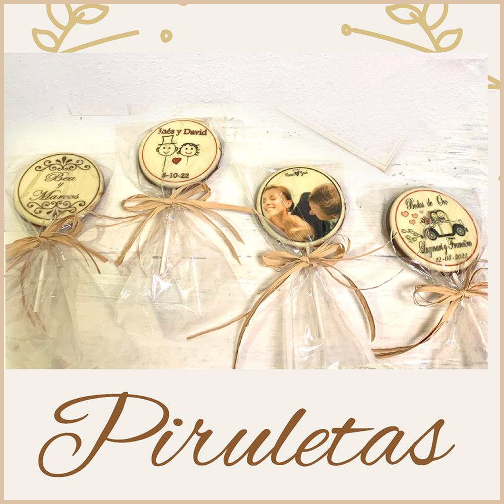 PIRULETAS DE BODA CON IMAGEN  PERSONALIZADA